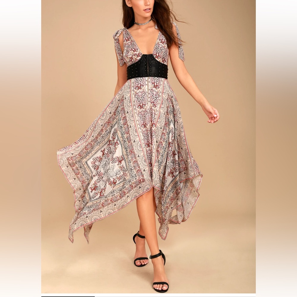 Free People You For Me Cream Print Maxi Dress
